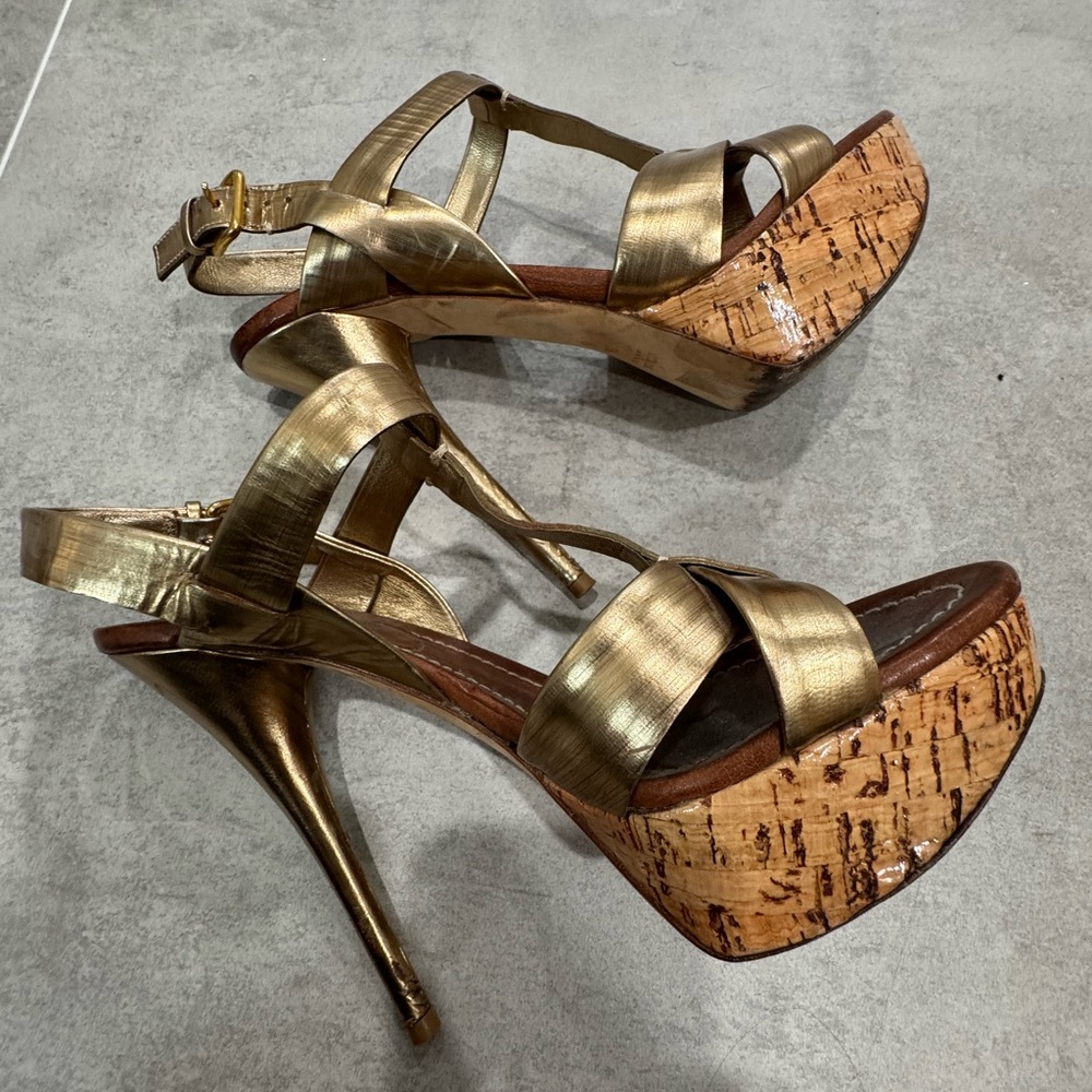 Miu Miu Bronze Strappy Sandals - Picture 3 of 6